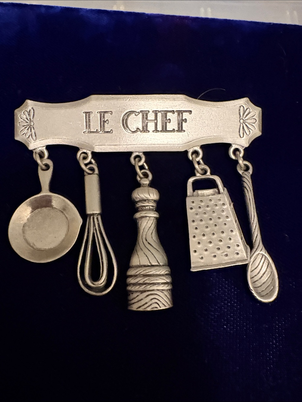 Le Chef Silver-Tone Culinary Tools Brooch
